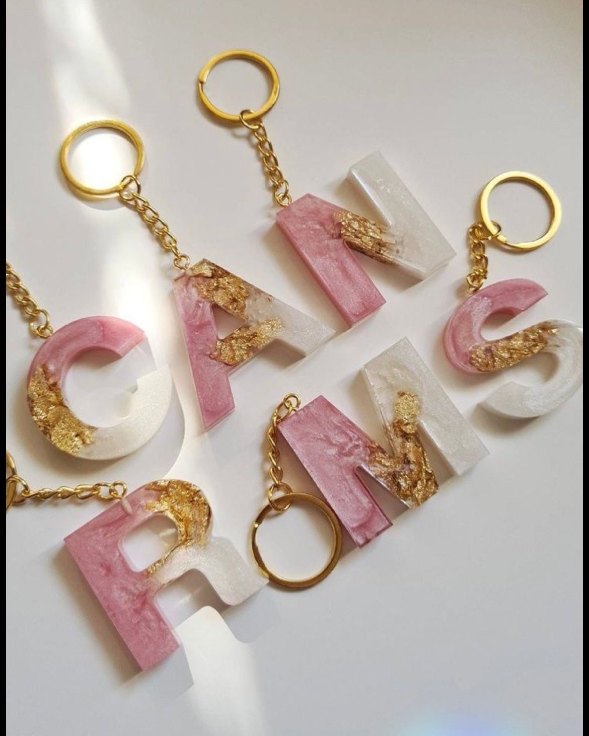 Resin Alphabet Keychain