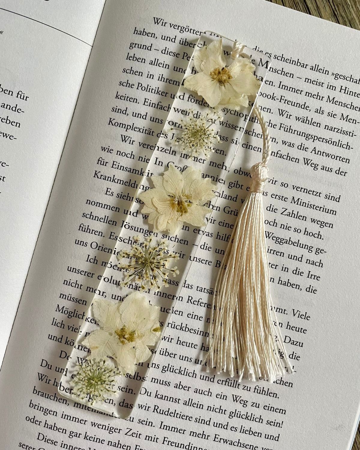 Resin Bookmark with Preserved Flower