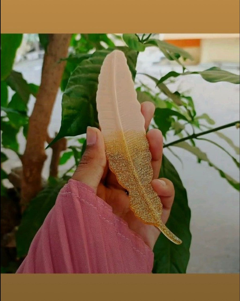 Resin Feather Bookmark