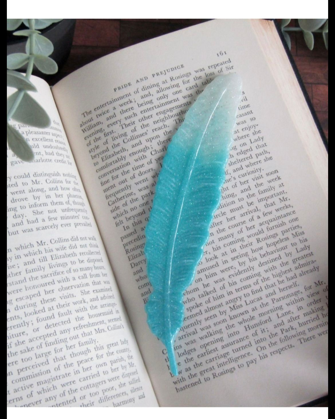 Resin Feather Bookmark