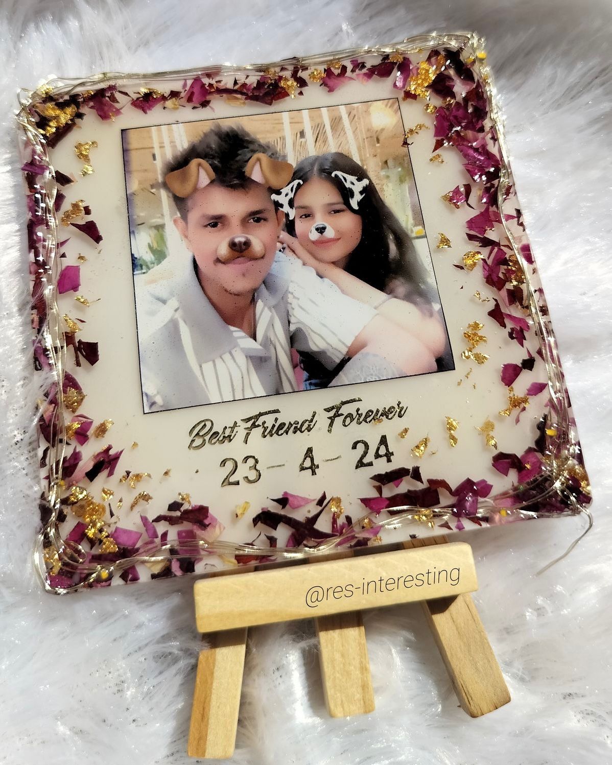 10 IN Personalized Resin Photo Frame - Square