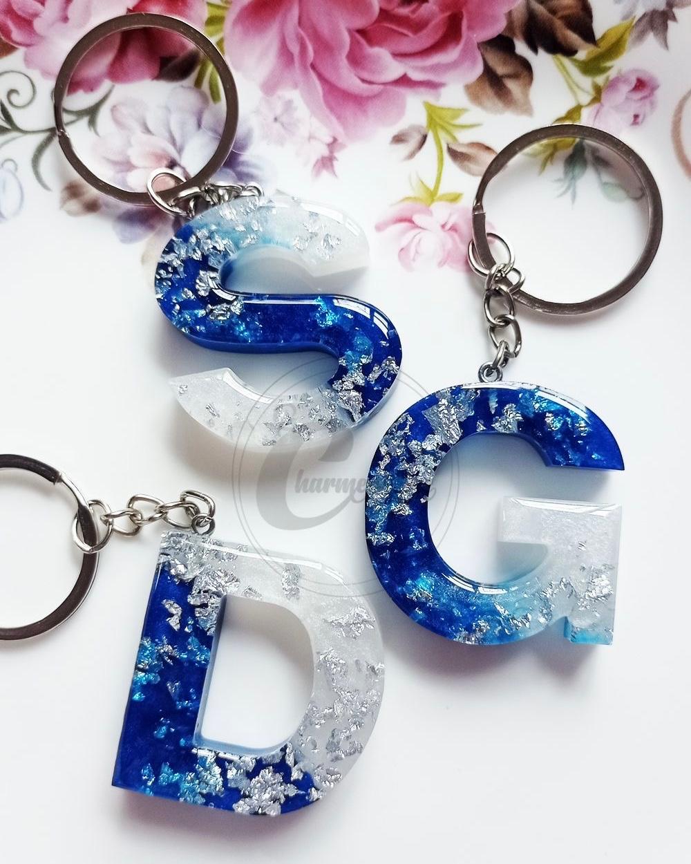 Resin Alphabet Keychain