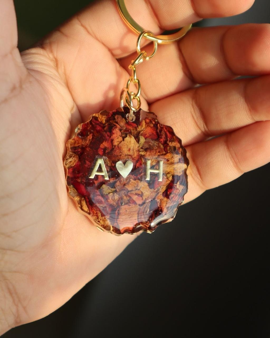 Resin Rose Keychain